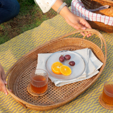 Rattan Boat Serving Tray