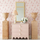 Sloane Scalloped Rattan Urn & Pedestal