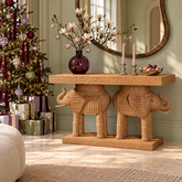 Rattan Elephant Console