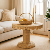 Scalloped Rattan Table Belgravia