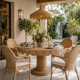 Scalloped Rattan Table Belgravia