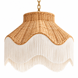 Rattan Fringe Ceiling Lamp Beige