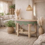 Scalloped Rattan Console Ealing