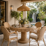 Scalloped Rattan Table Belgravia