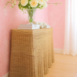 Scalloped Rattan Console Table Sloane
